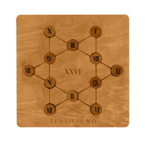 Professor Puzzle: Roman Numeral Puzzle - 3D Wooden Brainteaser, Mathematics Peg Placement Challenge, Focus & Number Fluency, Lost & Found Collection