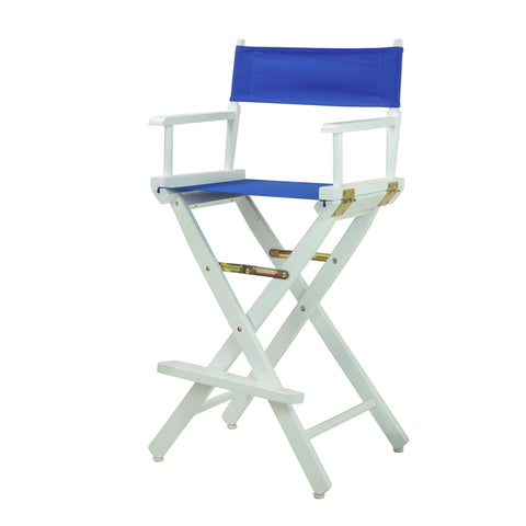 Casual Home Director's Chair ,White Frame/Royal Blue Canvas,30" - Bar Height