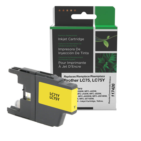 CIG Remanufactured High Yield Yellow Ink Cartridge (Alternative for Brother LC71Y, LC75Y) (600 Yield)