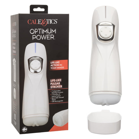 CalExotics Optimum Power Life-Like Pulsar Stroker Automatic Male Masturbator with 7 Intense Functions Plus 7 Powerful Suction Settings - SE-0858-57-3