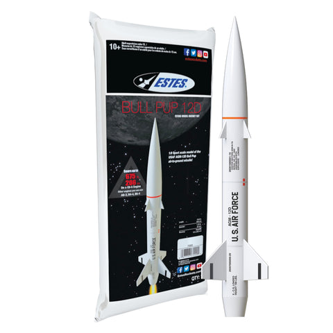 Estes 7000 Bull Pup 12D Rocket-Building Kit, Advanced Flying-Rocket-Model Kit for Ages 10+