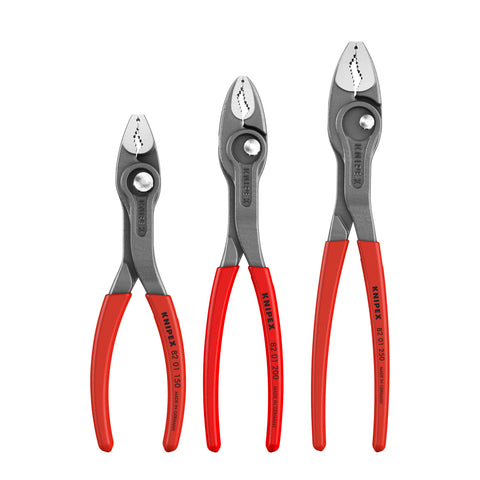 KNIPEX Tools 00 20 06 US4 3 Pc TwinGrip Pliers Set, Plastic Dipped (6", 8", 10")