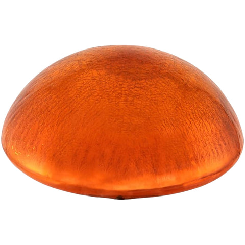Oakestry Crackle Glass Toadstool – Mandarin, 9" Diameter x 6" H, Hand-Blown Glass