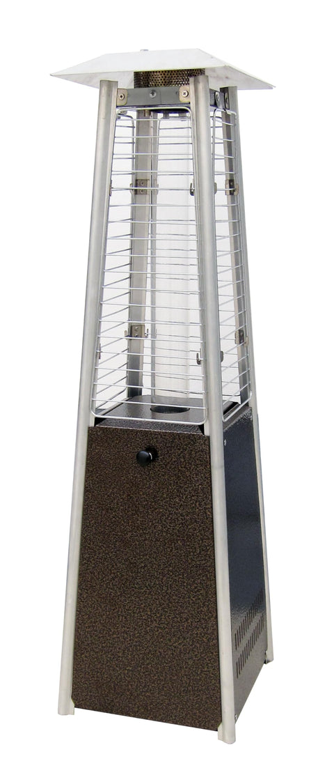 Hiland HLDS032-GTTHG Portable Propane Table Top Pyramid Glass Tube Patio Heater, 9500 BTU, Bronze, SMALL