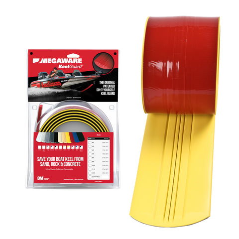 MEGAWARE KEELGUARD USA-Made, Original DIY Keel Guard, 5-Inch Wide, 4-12ft Sizes, 11 Colors, Complete Install Kit with Primer, Hull Protector, for Fiberglass and Some Aluminum Boats (Yellow)