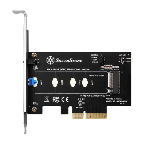 SilverStone Technology ECM21-E Screwless Design M.2 PCIe/NVMe SSD to PCIe x4 Adapter Card