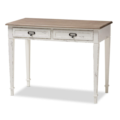 Baxton Studio Dauphine Traditional French Accent Writing Desk, White