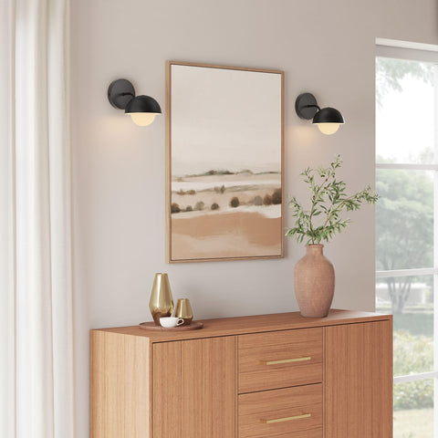 Modway Eclipse Dome 1-Light Sconce in Black