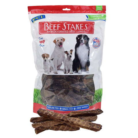 Pet Center, Inc. Beef Stakes Grain Free Dog Treats Protein Hearty Beef Taste Slowly Dehydrated,8 Ounces