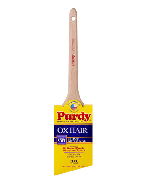 Purdy 144296030 Ox-Hair Series Ox-O-Angular Trim Paint Brush, 3 inch , White