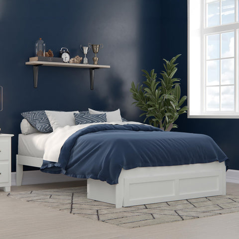 AFI, Colorado Full Platform Bed with Storage Drawer, White
