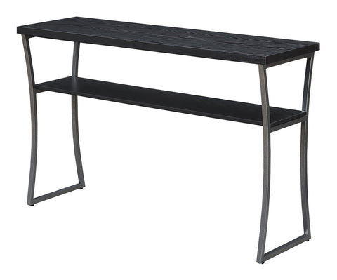 Convenience Concepts X-Calibur Console Table, Black Woodgrain / Gray Frame