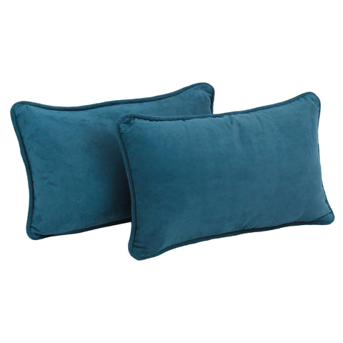 Blazing Needles Corded Microsuede Throw Pillow, 18", Teal 2 Count