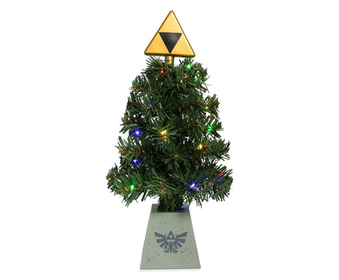 The Legend of Zelda Triforce LED USB-Powered Light-Up Desktop Holiday Tree | Artificial Mini Christmas Tree for Tabletop Party Decoration, Festive Ornaments and Home Decor | Video Game Gifts