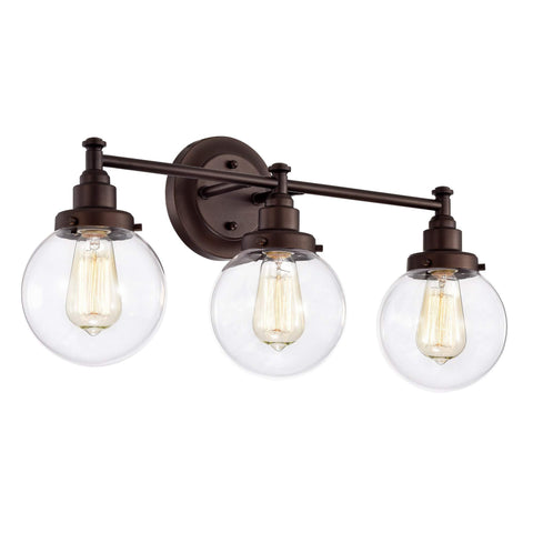 Benjara CH2S118RB24-BL3 Milo Transitional 3 Light Bath Vanity Fixture 24" Wide, Oil Rubbed Bronze