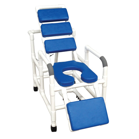 MJM International 193-SSDE-TP-BL Reclining Shower Chair, Blue Total Padding