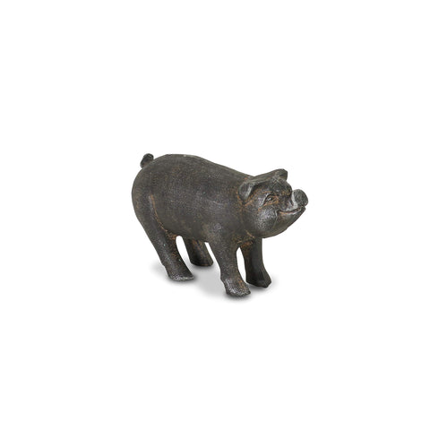 Cheungs Cast Iron Standing Pig Table Décor, Black