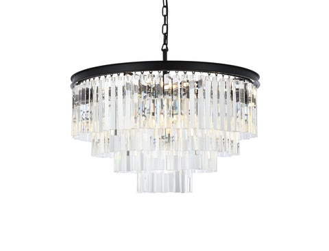 Elegant Lighting Sydney Collection 1201D32MB/RC 8-Light Pendant Lamp with Royal Cut Crystals, Mocha Brown Finish