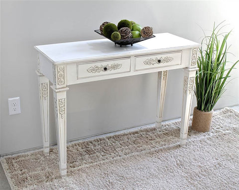 International Caravan Furniture Piece Windsor Two Drawer Rectangular Console Table
