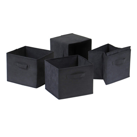Winsome Omaha Set of 6 Home Storage Baskets, Stackable Storage Bins for Home Organizing, Functional Furniture for Bedroom, Living Room, Office, Entryway