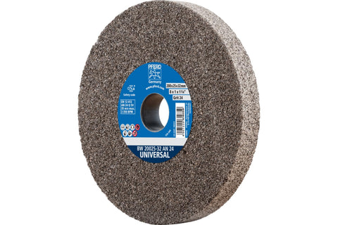 PFERD Vitrified Bench Grinding Wheel - Universal, 8" Diameter, 1" Thick, 1-1/4" Arbor, 24 Grit, Aluminum Oxide, for General Metalworking - Part 61763
