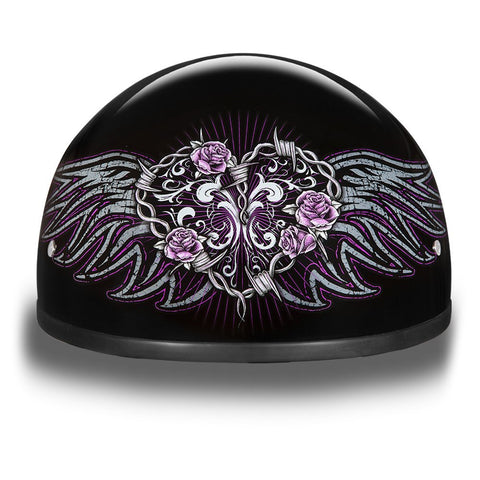 Daytona HELMETS Motorcycle Half Helmet Skull Cap- Barbed Wire Heart 100% DOT Approved