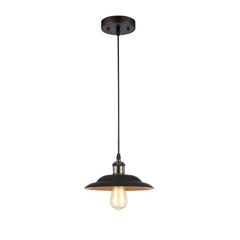 Chloe Lighting CH50067RB10-DP1 Ironclad Industrial-Style 1 Light Rubbed Bronze Ceiling Mini Pendant 10 inch Shade Ironclad Industrial-Style Ceiling Mini Pendant