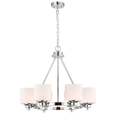 Benjara CH21036CM24-UC6 Solbi Contemporary 6 Light Large Chandelier Ceiling Fixture 24" Wide, Chrome