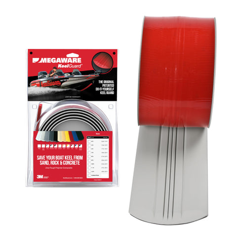 MEGAWARE KEELGUARD USA-Made, Original DIY Keel Guard, 5-Inch Wide, 4-12ft Sizes, 11 Colors, Complete Install Kit with Primer, Hull Protector, for Fiberglass and Some Aluminum Boats (Light Gray)