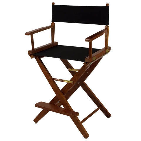American Trails Extra-Wide Premium 24" Director's Chair Mission Oak Frame with Black Canvas, Counter Height