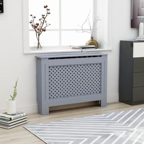 Oakestry Radiator Cover Anthracite MDF Modern Cabinet Heater Furniture Decorative Indoor Home Living Room