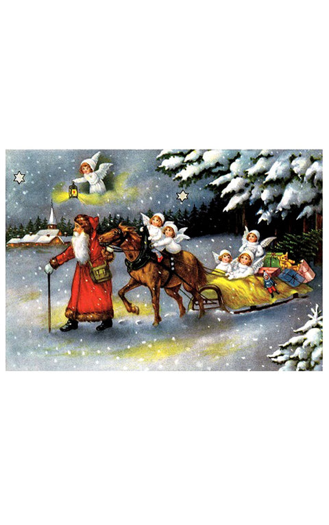Alexander Taron Korsch Advent - Santa and Angels - 11.75" H x 8.25" W x .1" D