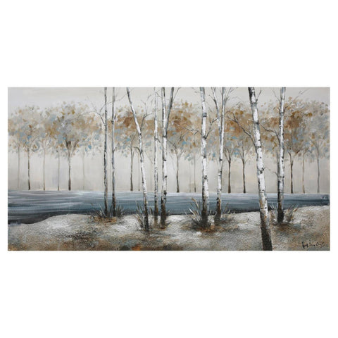 Yosemite Home Decor "Birch Alley Wood Gallery Wrapped Wall Art in Multi-Color