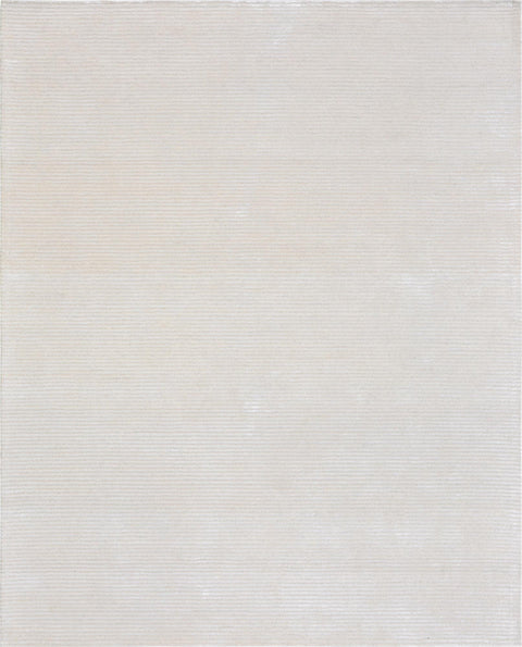 Pasargad Home Edgy Collection Hand-Tufted Beige Bsilk & Wool Striped Edgy Area Rug with Cotton Backing- 5' 0'' X 8' 0''