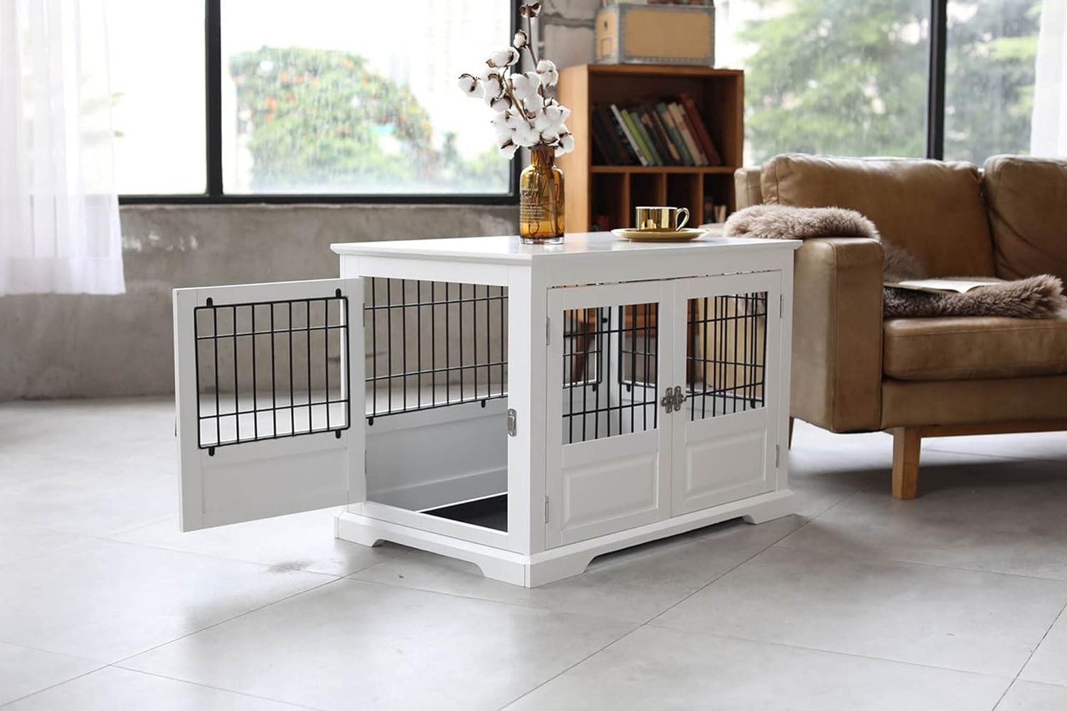 Fairview Triple Door Crate, Large, White