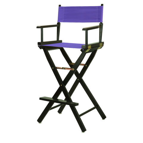 Casual Home 230-02/021-41 Black Frame-Purple Canvas Director Chair 30" - Bar Height BlackFrame