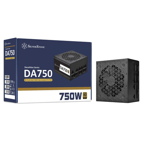 Silverstone Technology DA750 Gold, Decathlon 80 Plus Gold 750W Fully Modular ATX Power Supply, DA750-G