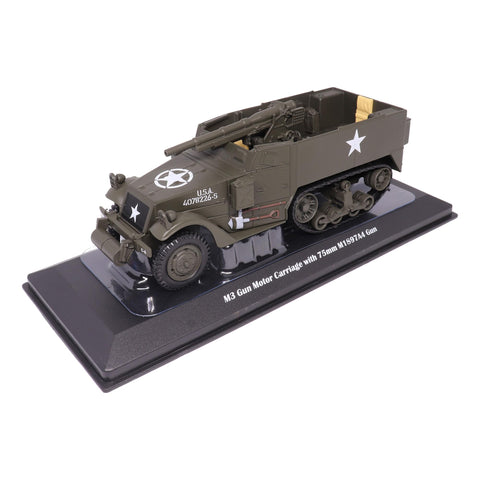 Motor city classics 1:43 Scale Military Diecast Collectible | M3 Gun Motor Carriage with 75mm M1897A4 Gun | Militaria Diecast Model 24215-41