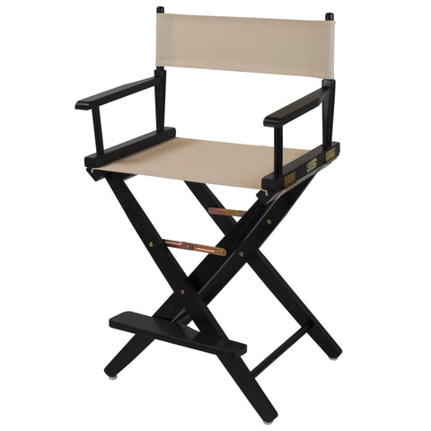 American Trails Extra-Wide Premium 24" Director's Chair Black Frame with Natural Canvas, Counter Height