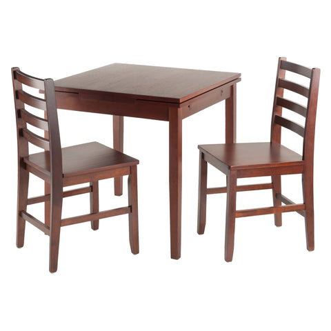 Winsome Wood Pulman 3-Pc Set Extension Table w/ 2 Ladder Back Chairs