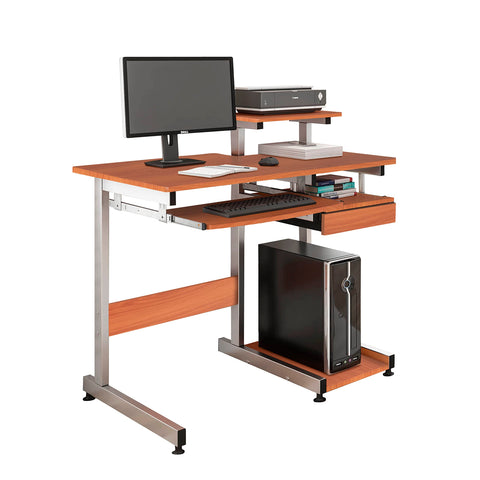 Techni Mobili Complete Computer Workstation Desk. Color: Woodgrain