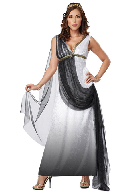 California Costumes Women's Platium Collection - Deluxe Roman Empress Adult, Black/White, Medium