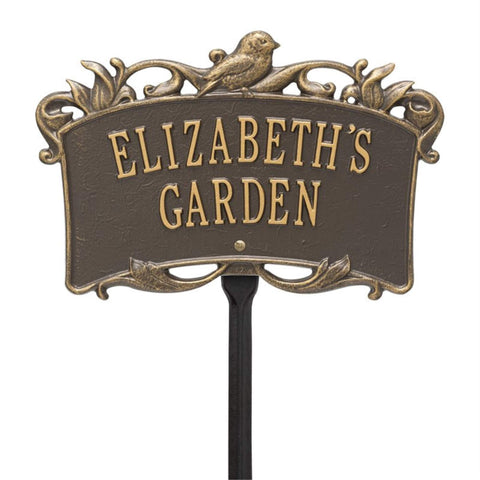 Song Bird Garden Personalized Lawn Plaque