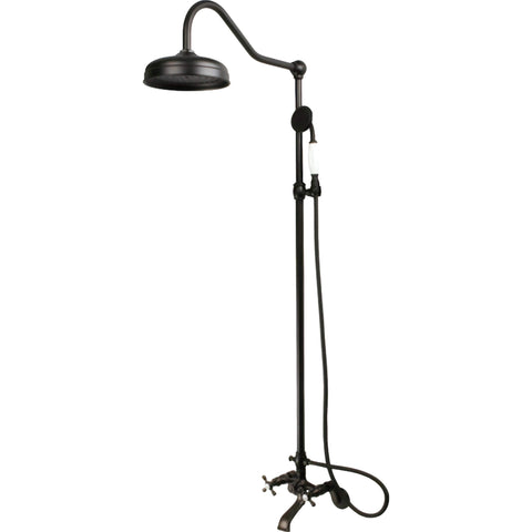 Diverter Hand Shower Combination with Metal Cross Handles Finish: Dark Bronze