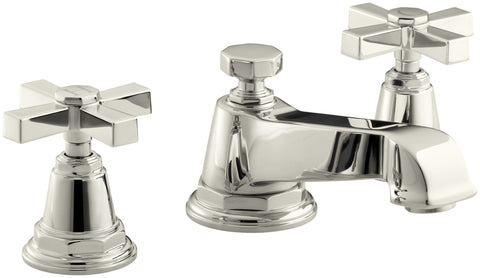 Kohler K-13132-3A-SN Pinstripe 2 Handle Widespread Bathroom Faucet Polshd Nickel