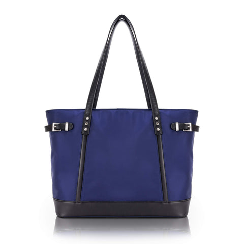 McKlein, N Series, ARIA, Nano Tech-Light Nylon with Leather Trim, Nylon Ladies' Tote, Navy (17567)
