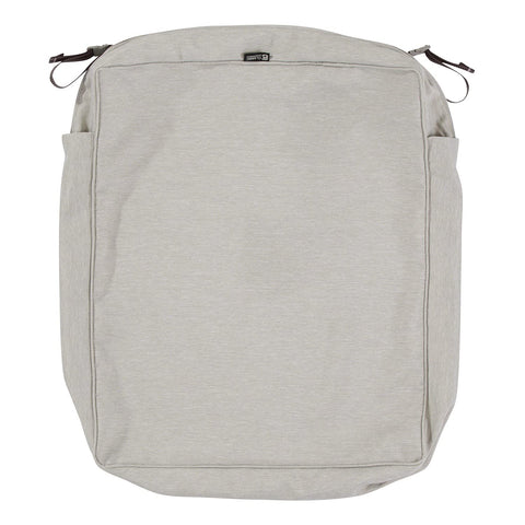 Classic Accessories Montlake Water-Resistant 23 x 25 x 5 Inch Rectangle Outdoor Seat Cushion Slip Cover, Patio Furniture Chair Cushion Cover, Heather Grey, Patio Furniture Cushion Covers