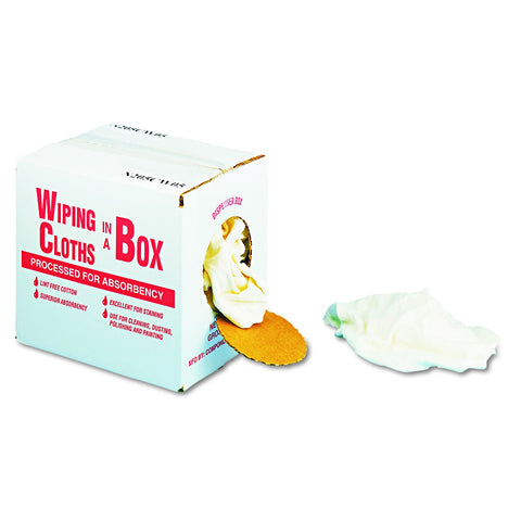 General Supply N205CW05 Multipurpose Reusable Wiping Cloths, Cotton, White, 5lb Box