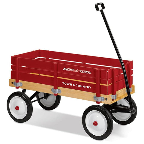 Radio Flyer, Foldable Wagon, Rolling Cart, Carts with Wheels, Outside Toys for Toddlers 1-3, Town & Country Toddler Stroller Wagon for Kids, Gardening, Camping Essentials, for Ages 1.5+ Years, Red