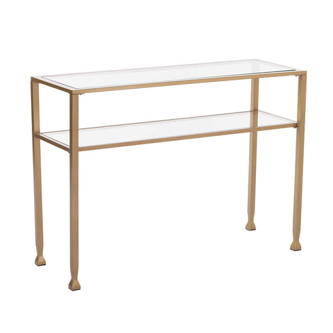 SEI Furniture Jaymes Metal & Glass 2-Tier, Console Table, Soft Gold (AMZ3775KC)